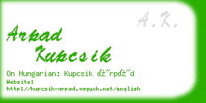 arpad kupcsik business card